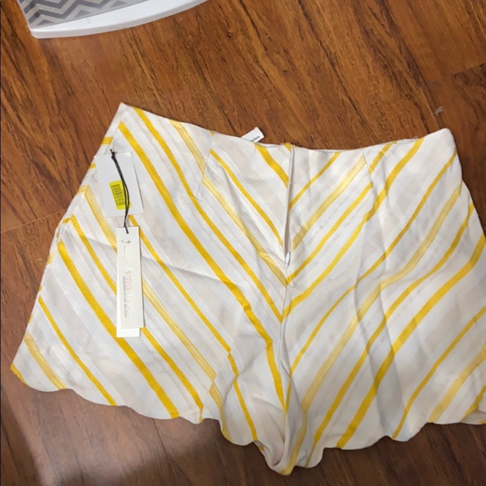 NWT Yellow and white striped shorts